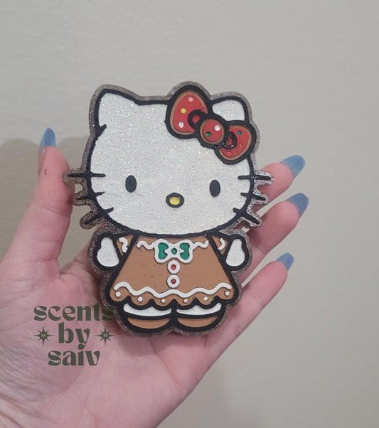 Gingerbread Kitty Car Freshie - Customized Decorative Air Freshener