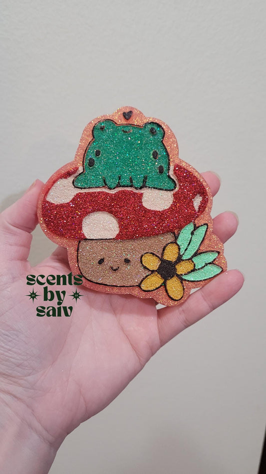 Frog on Mushroom Car Freshie - Custom Decorative Air Freshener