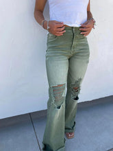 Load image into Gallery viewer, IN STOCK EXTRAS: Blakeley Distressed Jeans In Olive and Camel
